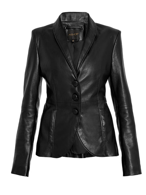 DENISE UPCYCLED TAILORD LEATHER BLAZER