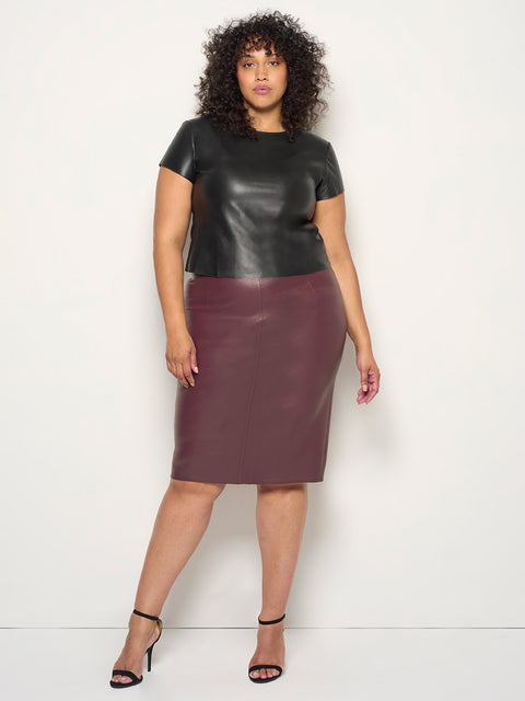 CURVE CLAUDE STRETCH LEATHER SKIRT