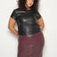 CURVE CLAUDE STRETCH LEATHER SKIRT