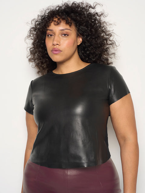 CURVE CLAUDE STRETCH LEATHER SKIRT