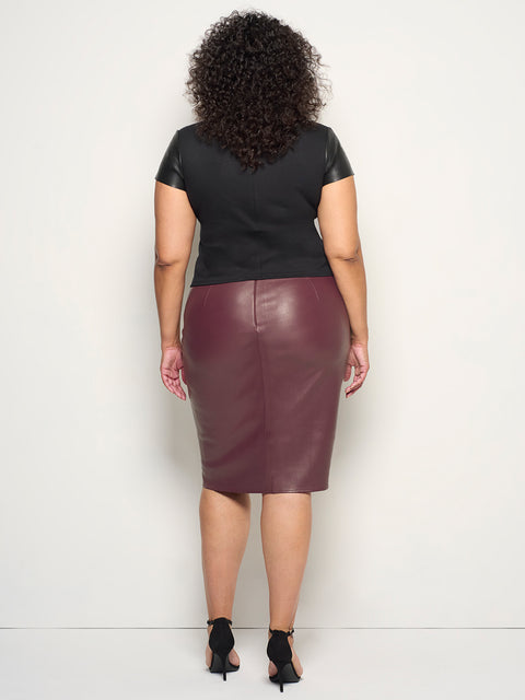 CURVE CLAUDE STRETCH LEATHER SKIRT