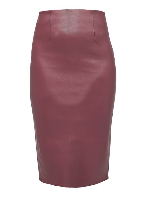 CURVE CLAUDE STRETCH LEATHER SKIRT