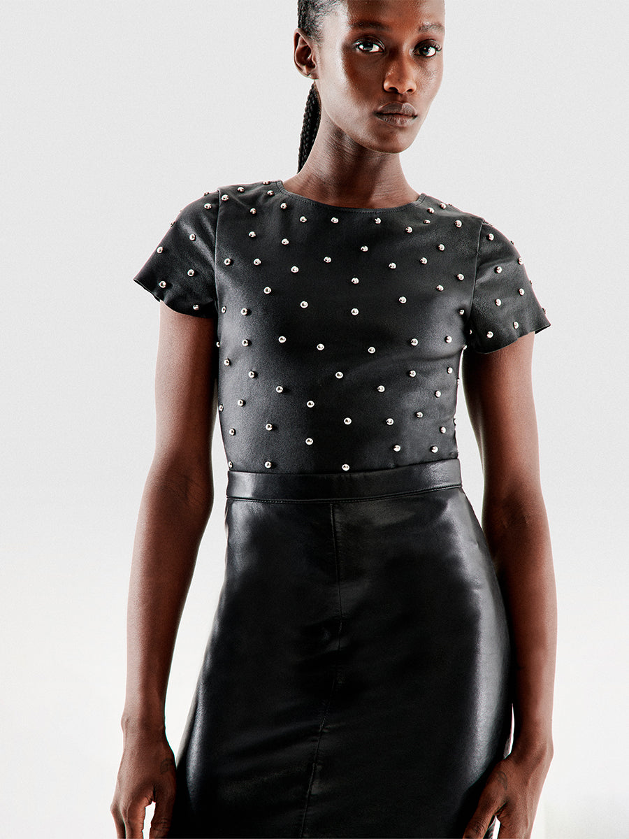 Leather 2024 stretch skirt