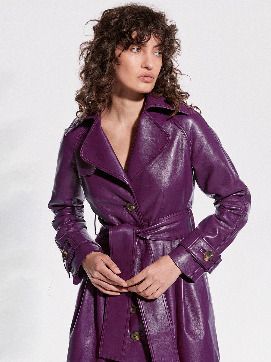 DARCY RECYCLED LEATHER TRENCH – AS by DF