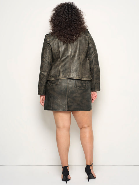 CURVE BONNIE UPCYCLED LEATHER JACKET