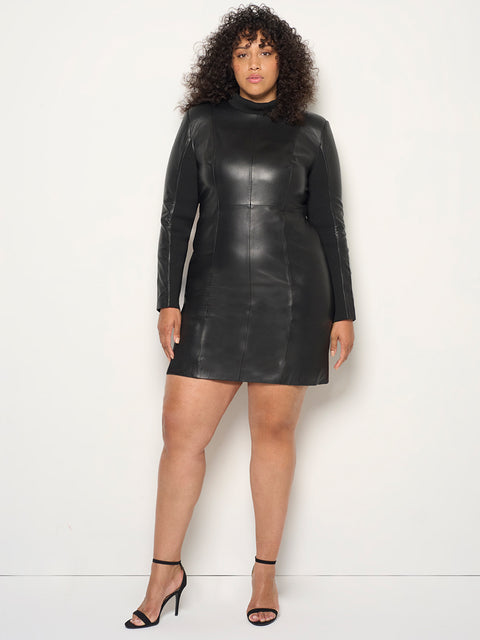 CURVE THE LBD UPCYCLED LEATHER DRESS