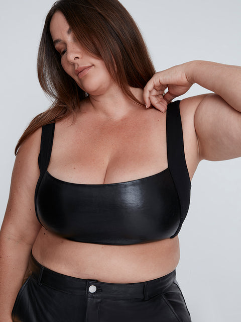 CURVE HAILEY RECYCLED LEATHER BRALETTE – AS by DF