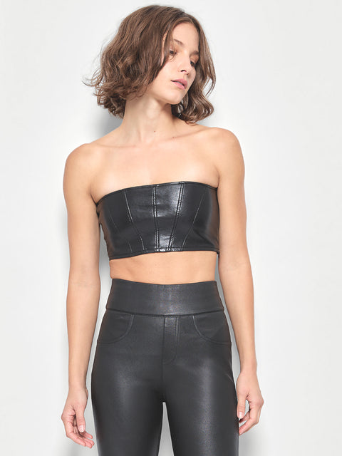 MAGRA RECYCLED LEATHER TOP