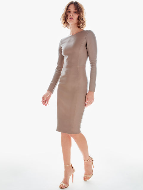 CURVE MRS. SMITH STRETCH LEATHER DRESS