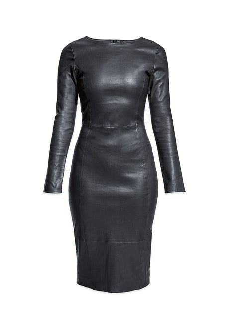 Fall Outfit Idea: Olive Faux Leather Dress - Mrs Profresh