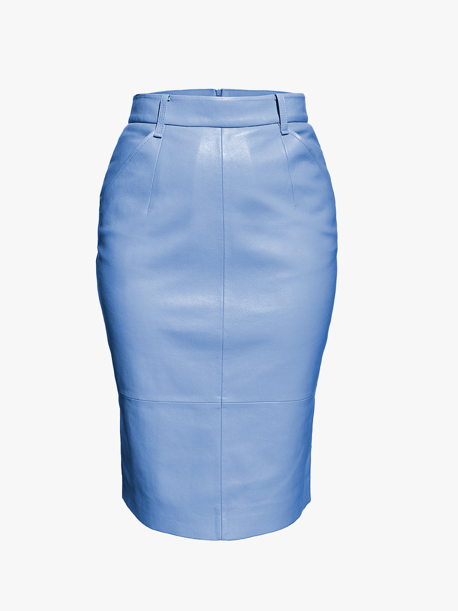 Leather hot sale skirt blue