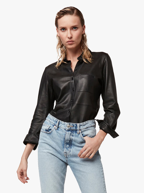 LA NUIT LEATHER BLOUSE